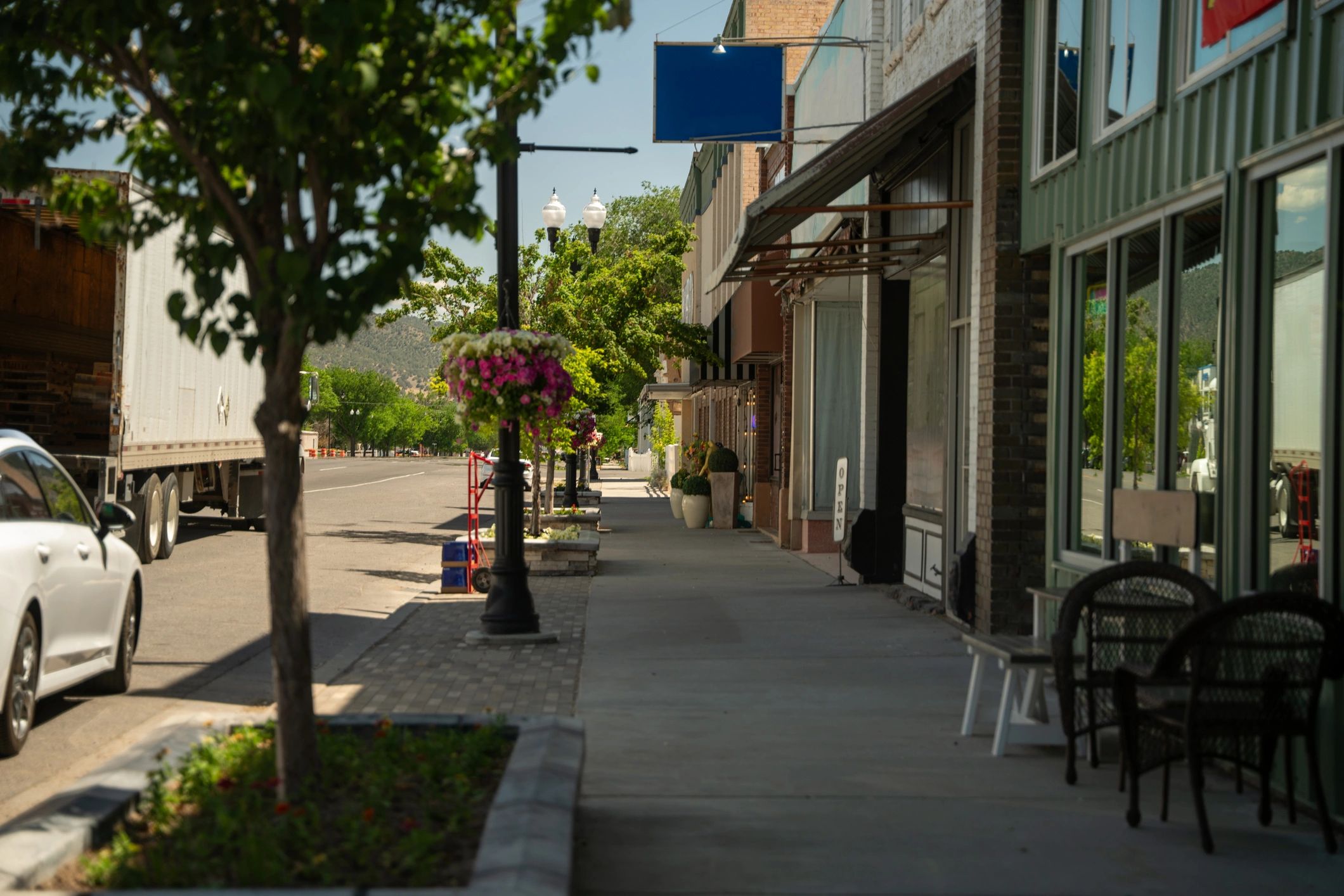 Small town main street representing Indiana communities